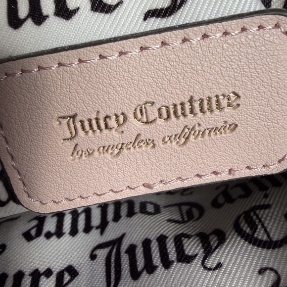 Juicy Couture Y2K Shoulder Bag Chocolate Brown Dusty Blush Pink Gold Hardware Re